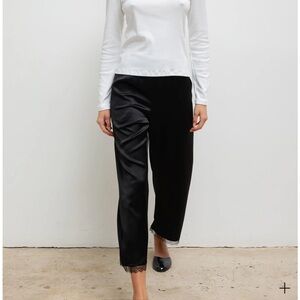 LESET Barb Lace Crop Pant black size small